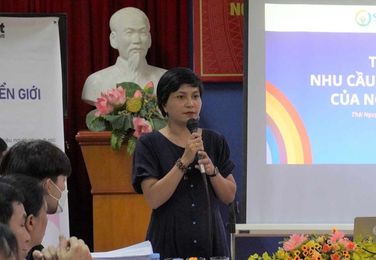 Bà Nguyễn Thị Kim Dung - Quản lý chương trình Sức khỏe an sinh và Hỗ trợ cộng đồng (Trung tâm Hỗ trợ Sáng kiến Phát triển Cộng đồng - SCDI)